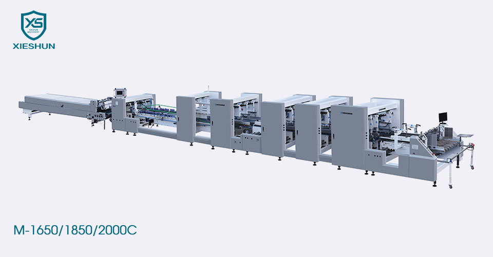 Gluer folder 4 dan 6 sudut yang beralun secara automatik